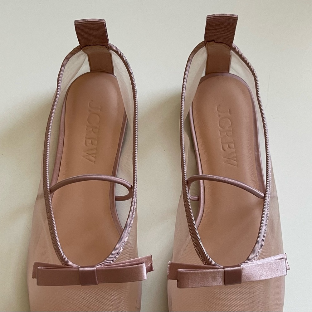 J. Crew Womens Quinn Mary Jane Mesh Ballet Flats in Warm Blush - Size 6 - Picture 4 of 10